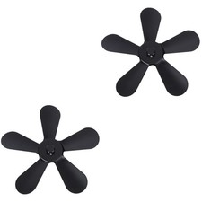 2 pezzi Silent Stufa Ventilatore Camino Stufa Ventilatore Camino Ventilatore Accessori (Nero)