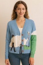 Maglione Cardigan Studio Ghibli Howl’s Moving Castle Sophie Howl Verde Blu M