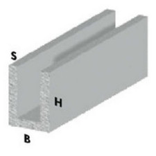 profilo canalino a U cm 100 h