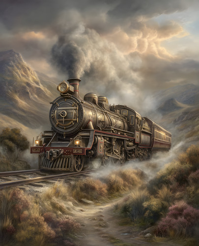 Stampa nera locomotiva - , a