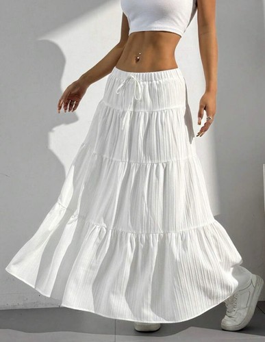 Maxi gonna bianca strati - maxi, a