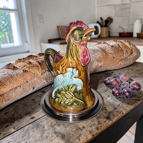 Brocca acqua gallo maiolica