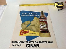 AUTENTICA PUBBLICITA' RIFILATA DA RIVISTA DEL 1952 " CINAR PEZZIOL " 