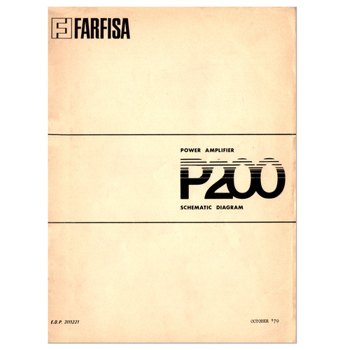 Farfisa p200 service - p200,