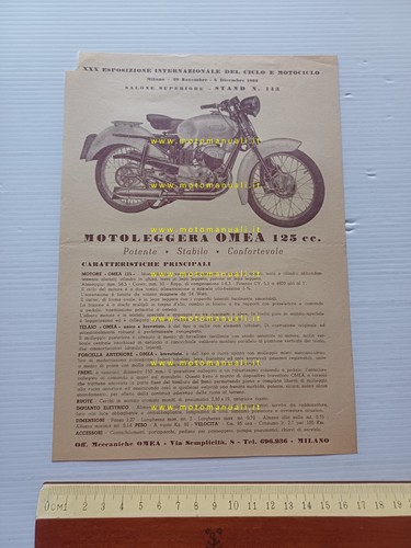 Omea 125 1952 - depliant, moto