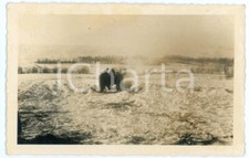 1943 WW2 ARMIR Campagna di RUSSIA - Soldati accendono il fuoco *Foto 14x9 cm