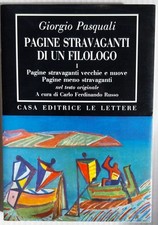 Giorgio Pasquali Pagine stravaganti di un filologo I-Le Lettere 1994- Warburg 