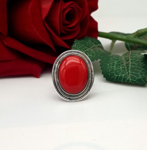 Anello corallo rosso - , naturale