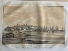 Gallipoli Puglia . Litografia Cirelli , Napoli 1853