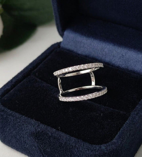 Anello doppia fascia - , diamante