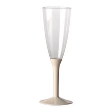 20 Flute in plastica con gambo AVORIO - Flutes rigido monouso - Calici da Spuman