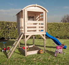Casetta in legno JOY per bambini  cm 163 x 118 cm  altezza  265 cm con scivolo