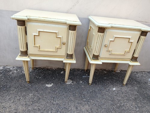 Coppia comodini laccati stile - laccati,