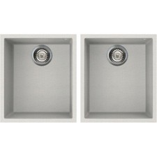 Lavello Elleci Incasso Sottotop Quadra 2 Vasche LGQ20052BSONA 38x44 BiancoPietra