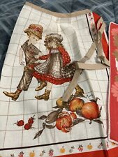 VINTAGE - GREMBIULE + STROFINACCIO - Bordo Rosso - Nuovo