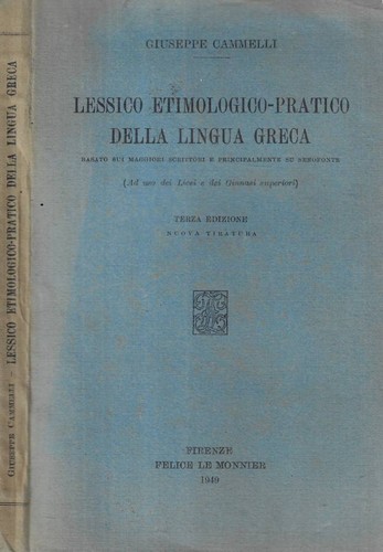 Lessico etimologico pratico - lessico, etimologico-pratico