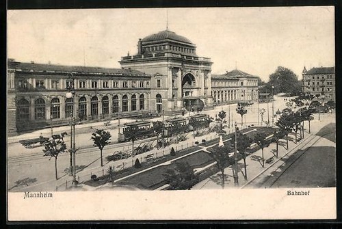 Cartolina mannheim stazione - cartolina,