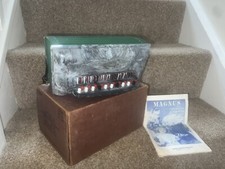 Scatola funzionante vintage anni 60 Magnus Super fisarmonica grigio verde plastica marmorizzata rara