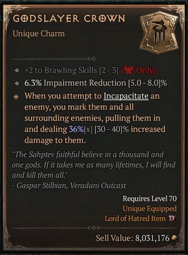 Charm unico godslayer banished - unico,