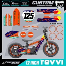 REVVI 12 POLLICI BAMBINI BALANCE BIKE ELETTRICA GRAFICA MX GRAFICA DECALCOMANIE KTM