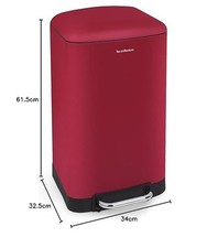 Pattumiera a pedale in Acciaio inox n°722, Capacità 30 L, Compatto, Maneggevole,