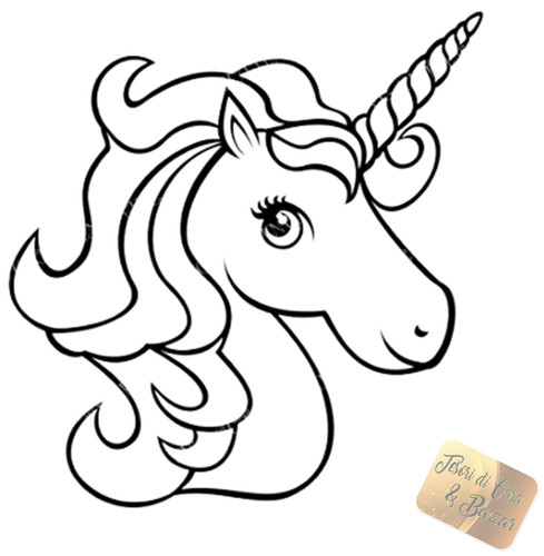 Adesivo nero unicorno pvc - nero,