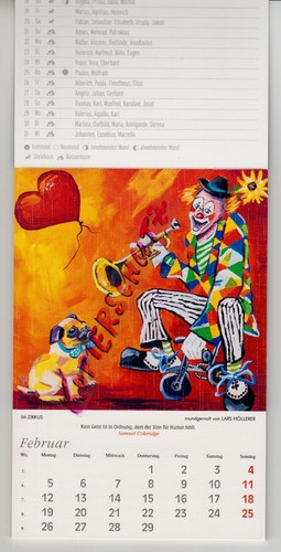 Calendario artistico con