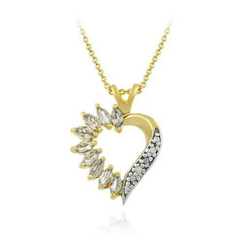 Collana cuore topazio blu