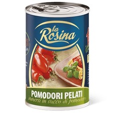 24 x POMODORI PELATI LA ROSINA 400 GR BARATTOLO LATTINA SUCCO POMODO INTERO 100%