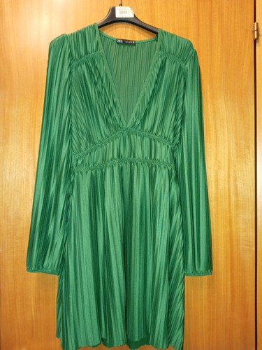 Vestito verde plissettato zara - plissettato,