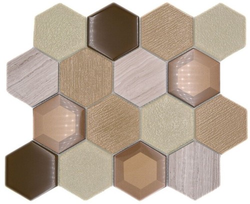 Mosaico vetro bianco beige - vetro,