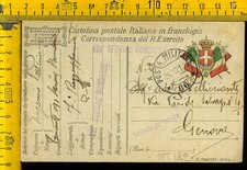 Prima Guerra Franchigia Posta Militare 86 191 Bombarde x Genova mt 182