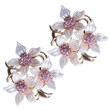  2 pz Fiore Spilla Strass