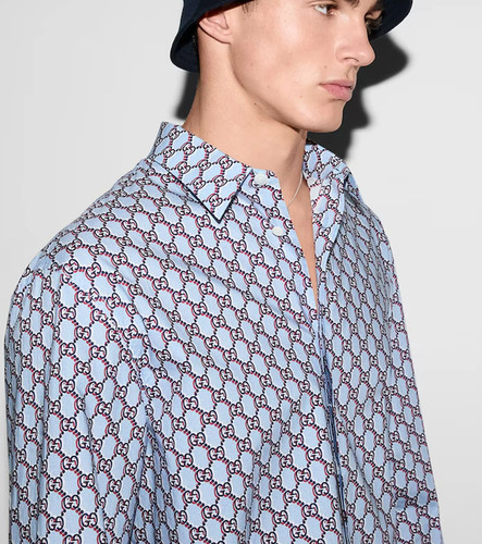 Gucci camicia uomo blu - , gg