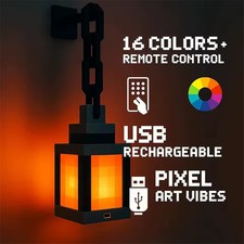 Lampada Lanterna Minecraft 16 Colori Pixel per Interni RBC Camera da Letto