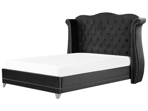 Letto velluto nero testiera - velluto,