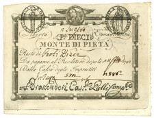 10 PAOLI RESTO MONTE PIETÀ PRIMA REPUBBLICA ROMANA IN LETTERE 12/07/1798 BB/BB+