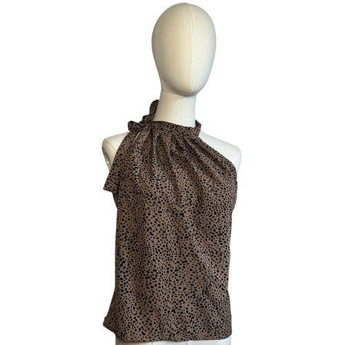 Top leopardato marrone stampa