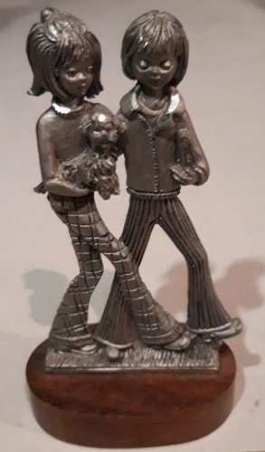 Statuetta con cane ferro - statuetta, in
