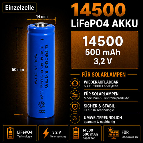 Ifr 14500 500 mah - ifr,
