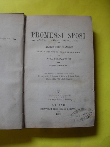 Manzoni promessi sposi - manzoni,