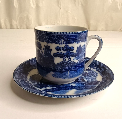 Vintage blue willow demitasse - vintage,