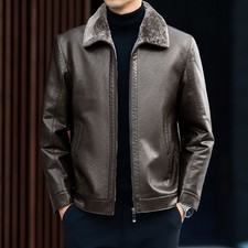 Giacca pelle bavero alla moda