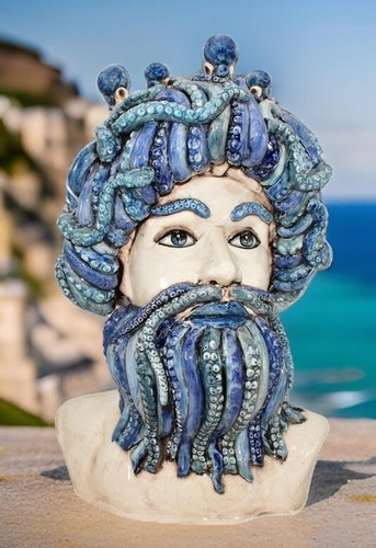 Scultura testa tritone - testa, di