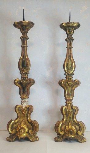 Coppia candelieri legno - di,
