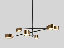Lampadario ottone metà - lampadario,
