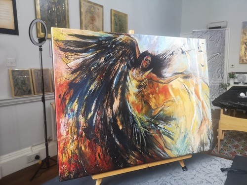 Quadro spirituale angelo corvo