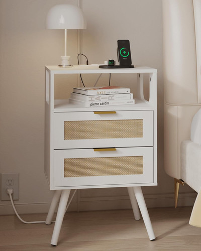 Comodino chic casale rattan - comodino, in