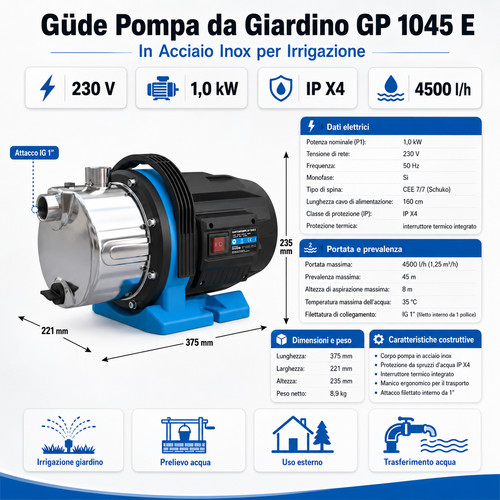 Güde pompa giardino gp - pompa,