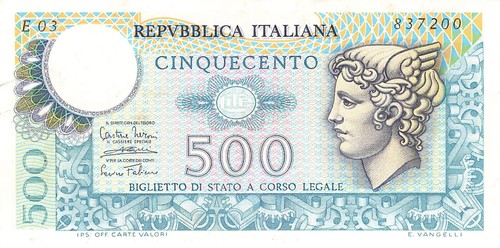 Italia italy 500 lire - italy, 1974